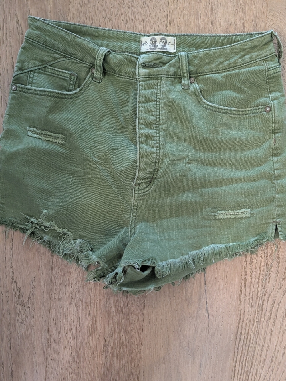 We The Free Green Denim Shorts - Size 32